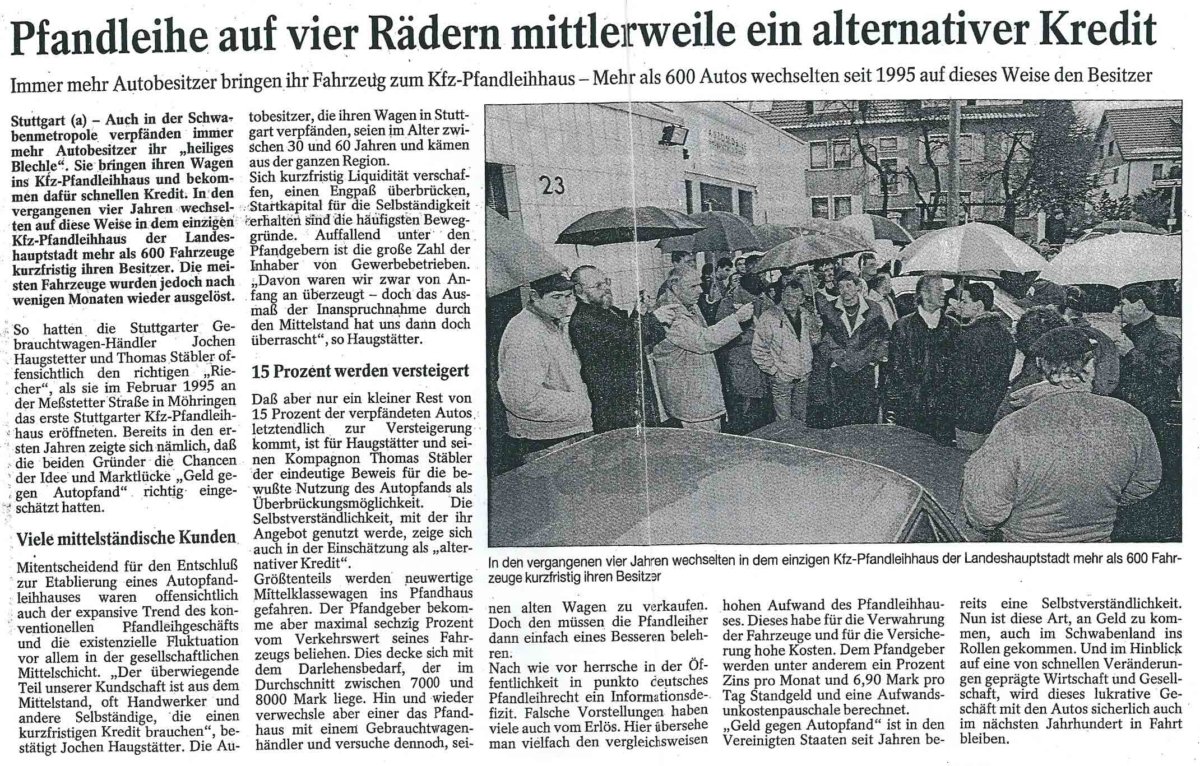 Pfandleihe-auf-vier-Rädern Pfandleihe auf vier Rädern mittlerweile als alternativer Kredit